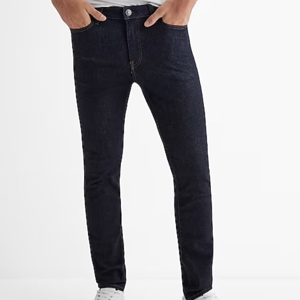 NWT Express 28x32 30x32 Slim Dark Wash Hyper Stretch Jeans